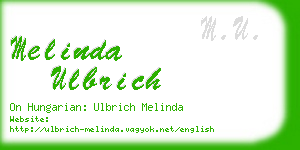 melinda ulbrich business card